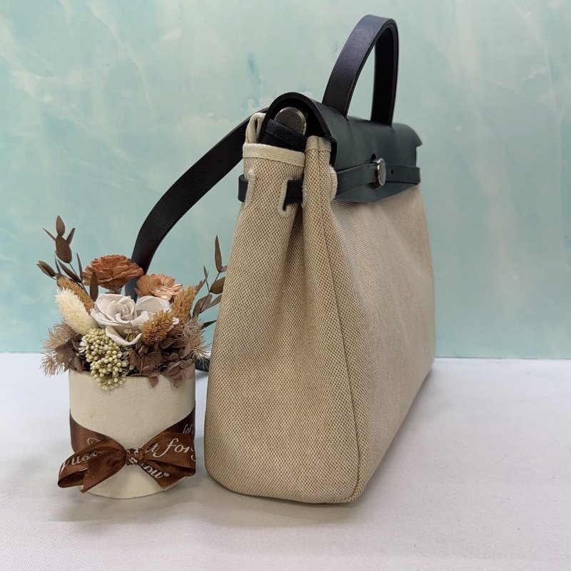 HERMES Herbag 31熊貓雙袋帆布包-3