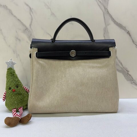 HERMES 雙袋Herbag 31帆布包