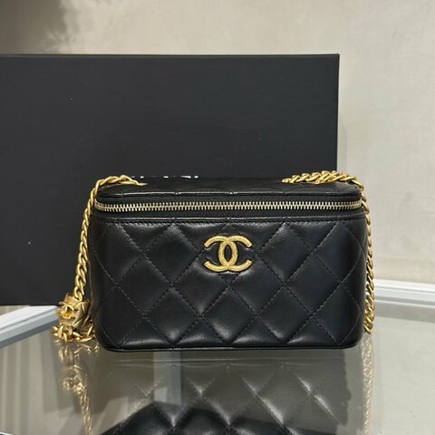CHANEL 22K金柱調節釦長盒子 - 黑金