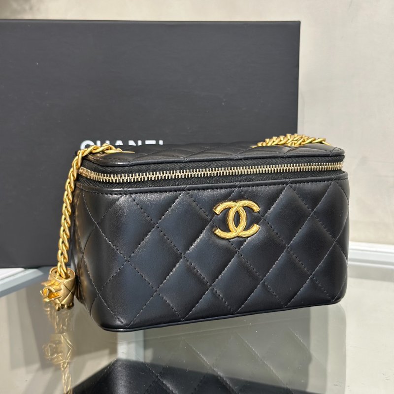 CHANEL 22K金柱調節釦長盒子 - 黑金-2