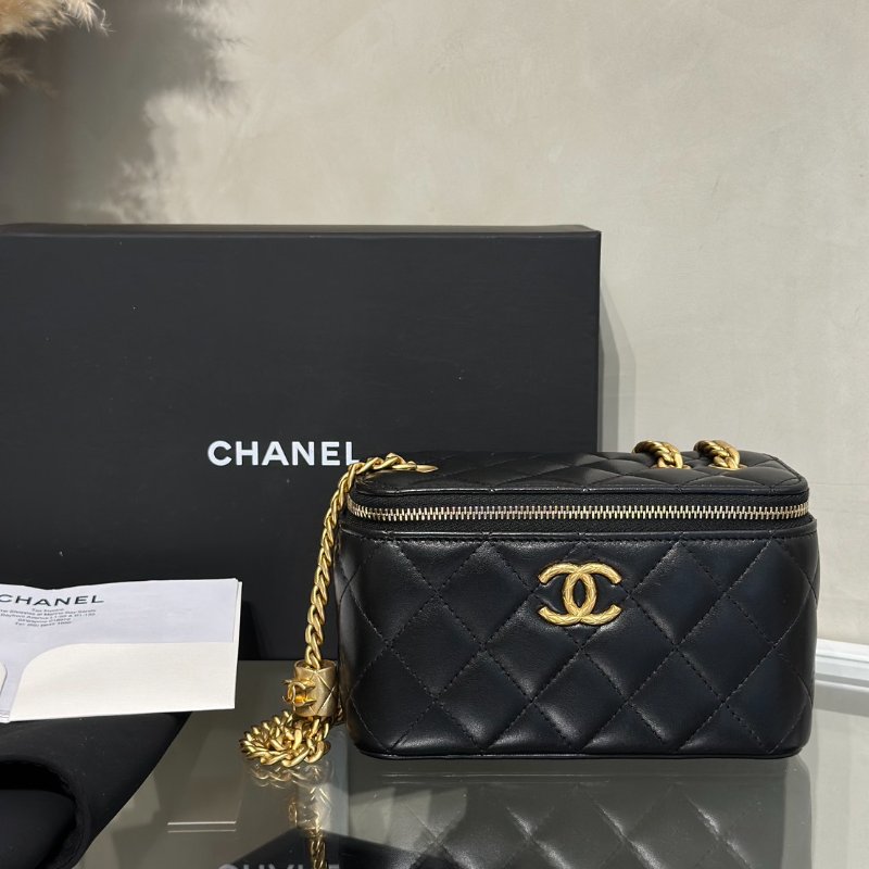 CHANEL 22K金柱調節釦長盒子 - 黑金-7