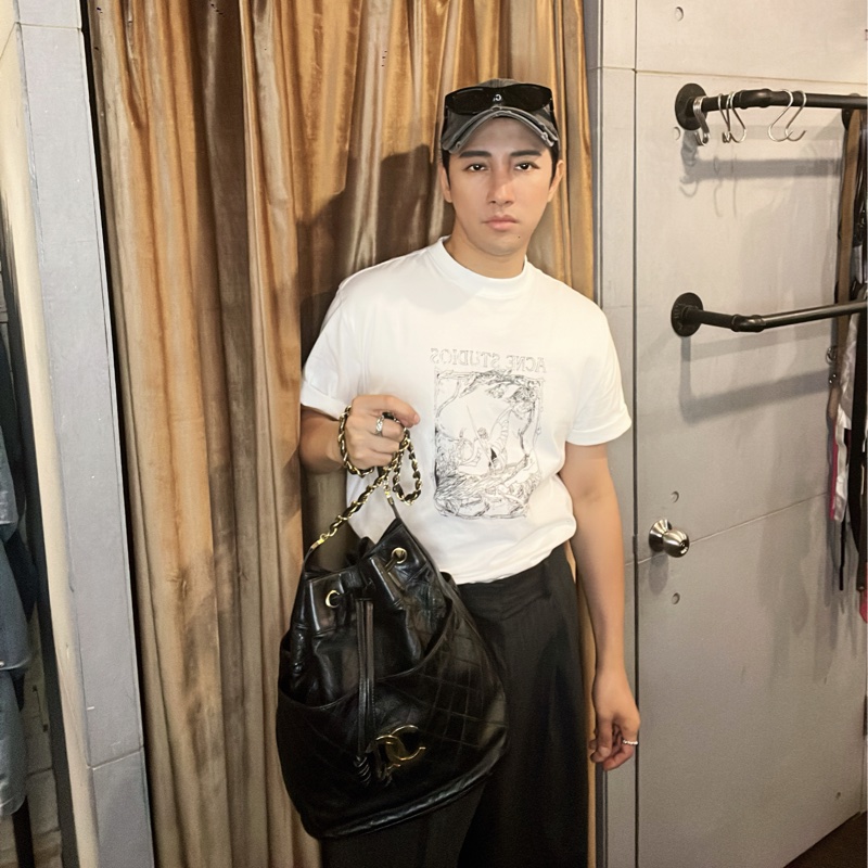 Chanel 香奈兒 vintaga  大c logo 雙層 金鏈 水桶包 #正常使用痕跡 有數字標 稀少收藏-4