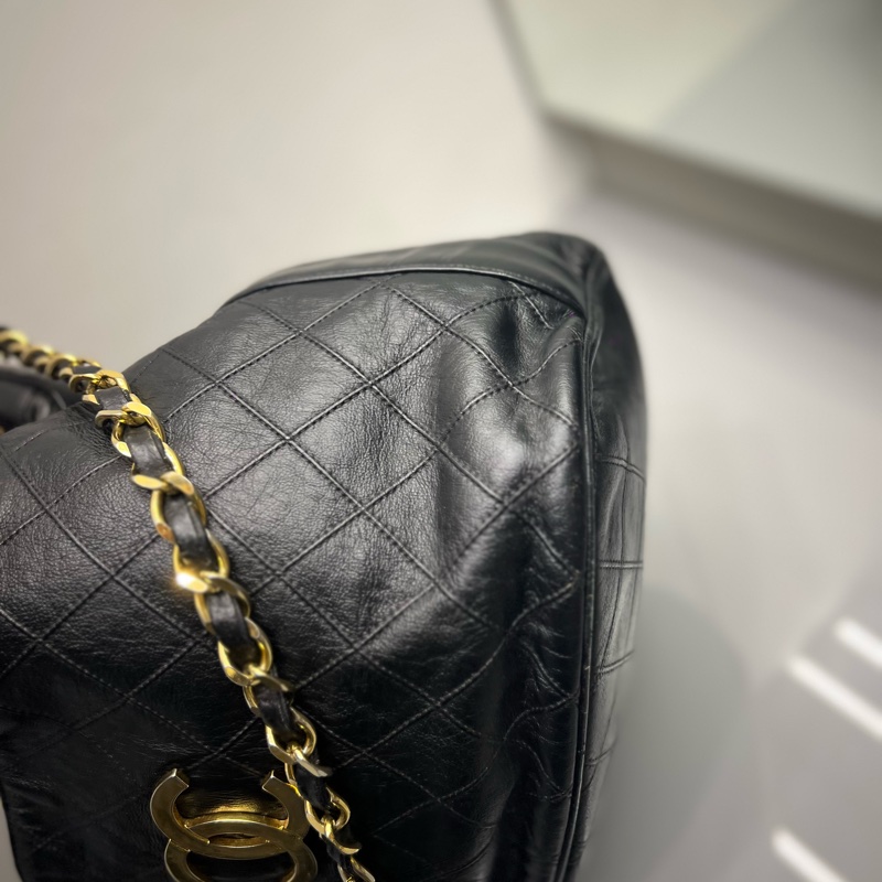 Chanel 香奈兒 vintaga  大c logo 雙層 金鏈 水桶包 #正常使用痕跡 有數字標 稀少收藏-14