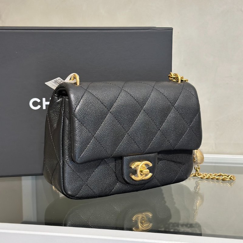 CHANEL 愛心調節釦口蓋包 20 - 黑金-2