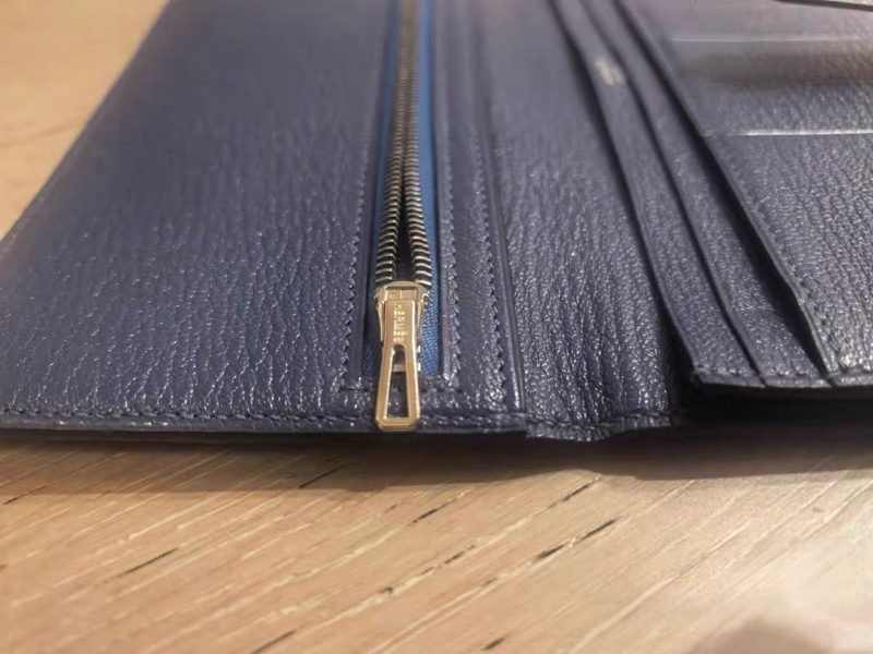 愛馬仕 Hermès Bearn H 長夾|經典 H 釦設計・深藍低調深色質感款-3