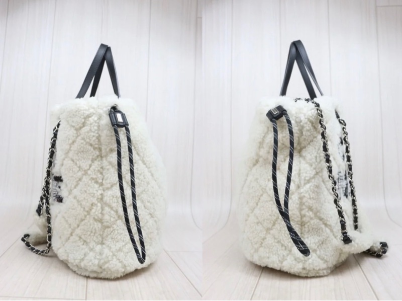 「JL精品代購」98新 Chanel 香奈兒coco neige羊羔毛tote-4