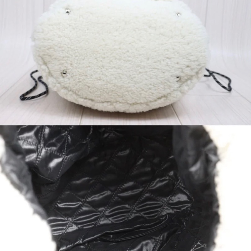 「JL精品代購」98新 Chanel 香奈兒coco neige羊羔毛tote-5