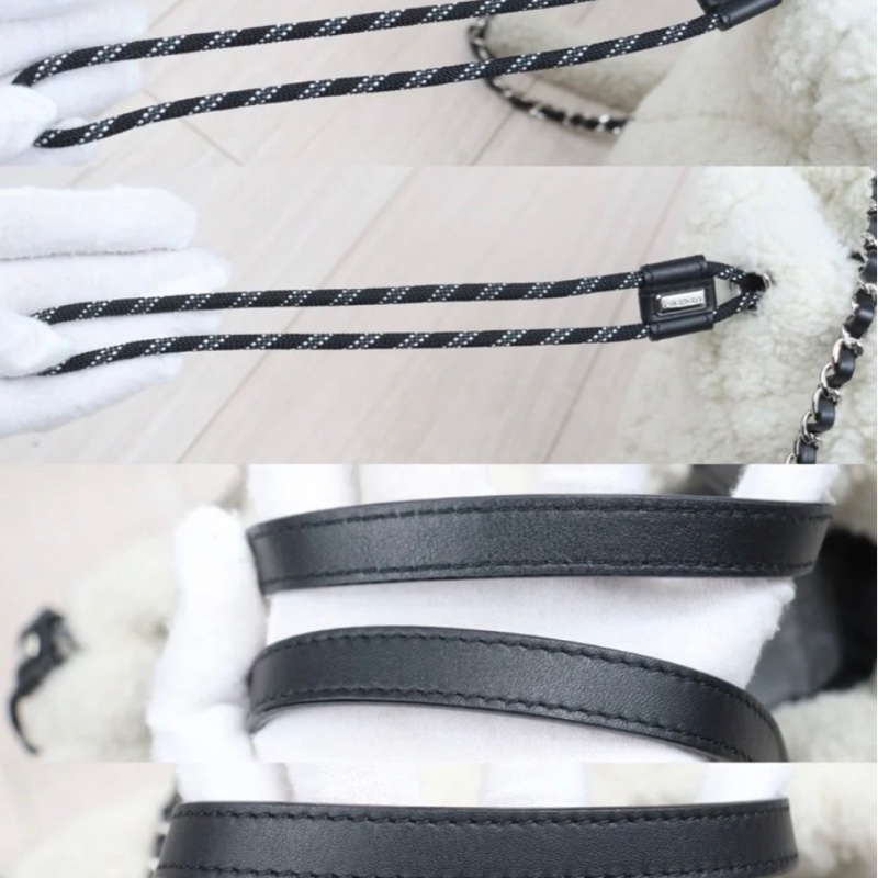 「JL精品代購」98新 Chanel 香奈兒coco neige羊羔毛tote-7