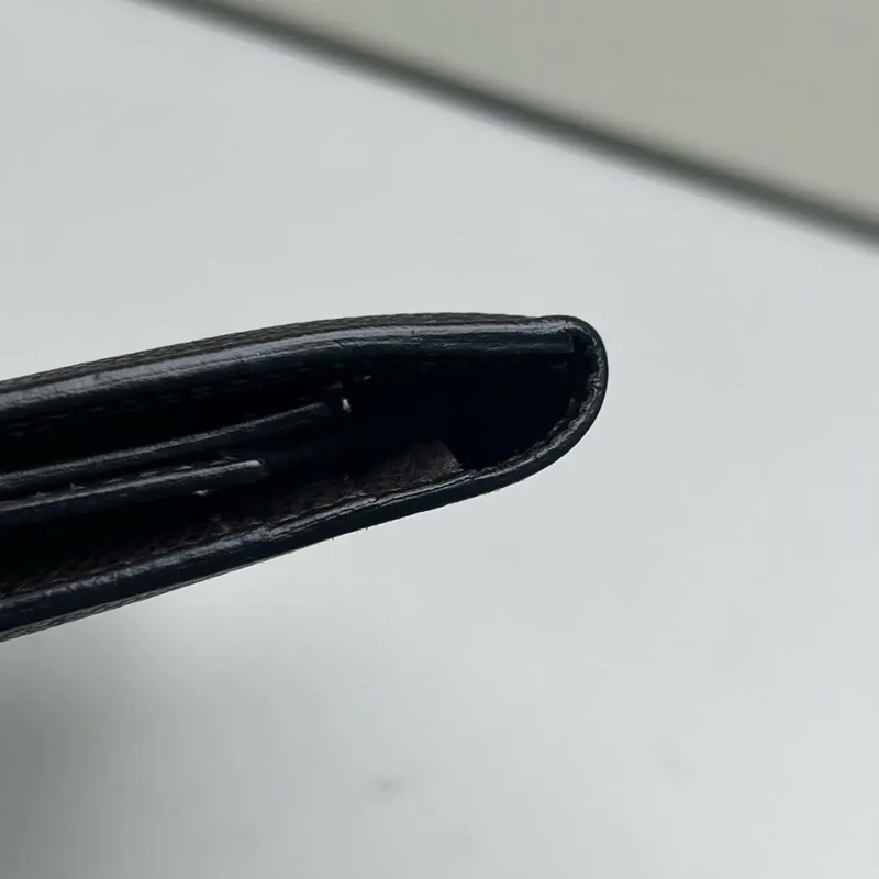 Vintage 愛馬仕 罕見三折 Hermès Bearn H 經典長夾 Epsom 黑色 銀釦 簡約耐看-6