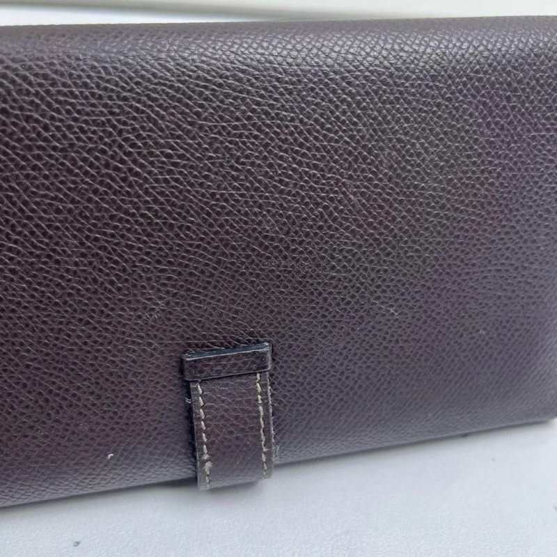 Vintage 愛馬仕 罕見三折 Hermès Bearn H 經典長夾 Epsom 黑色 銀釦 簡約耐看-12