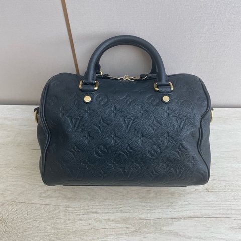 Louis Vuitton/路易威登，全皮藍色壓紋speedy25