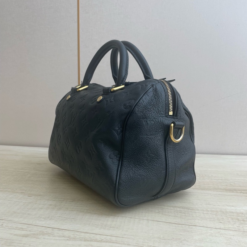 Louis Vuitton/路易威登，全皮藍色壓紋speedy25-1