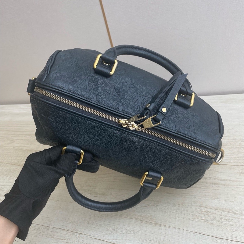 Louis Vuitton/路易威登，全皮藍色壓紋speedy25-3