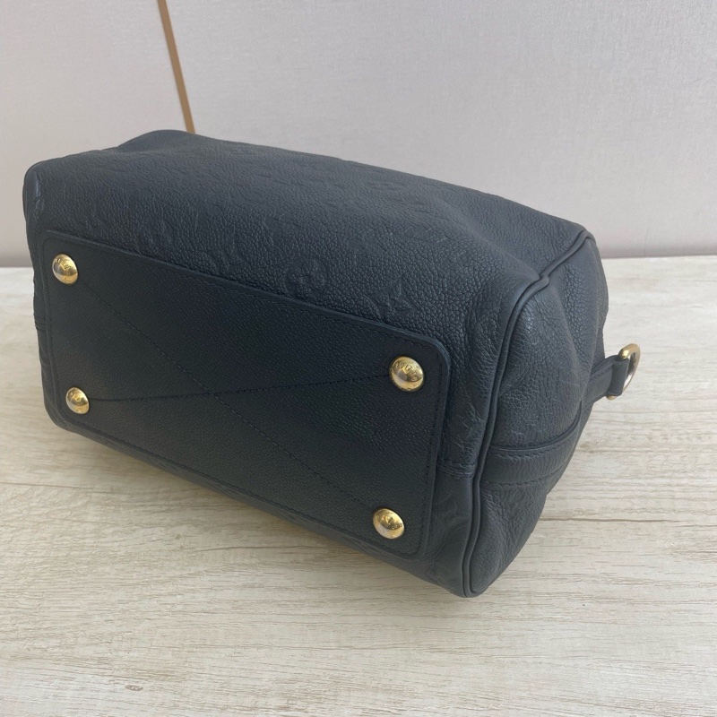 Louis Vuitton/路易威登，全皮藍色壓紋speedy25-7