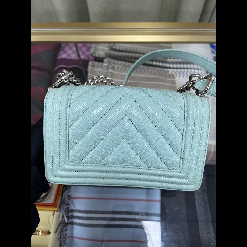 Chanel small Leboy
馬卡龍藍荔枝皮斜紋小號-2