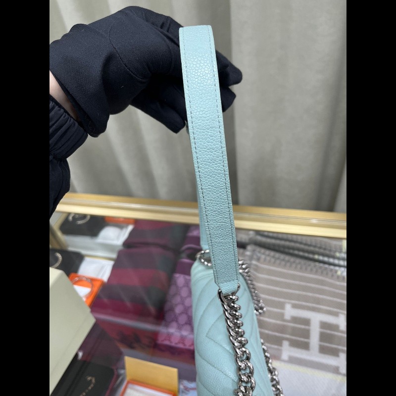 Chanel small Leboy
馬卡龍藍荔枝皮斜紋小號-13