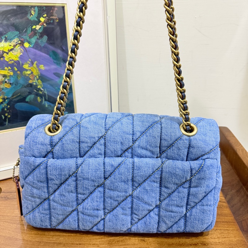 未使用品✨COACH TABBY 26 絎縫單肩手袋 牛仔翻蓋包-9