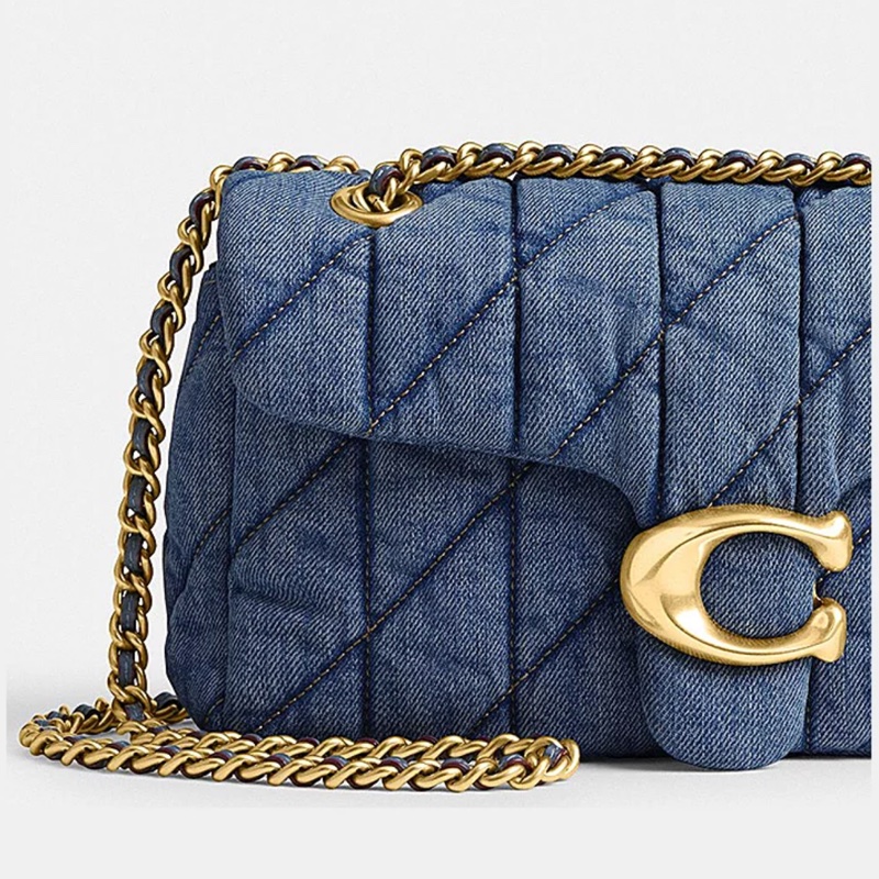 未使用品✨COACH TABBY 26 絎縫單肩手袋 牛仔翻蓋包-11