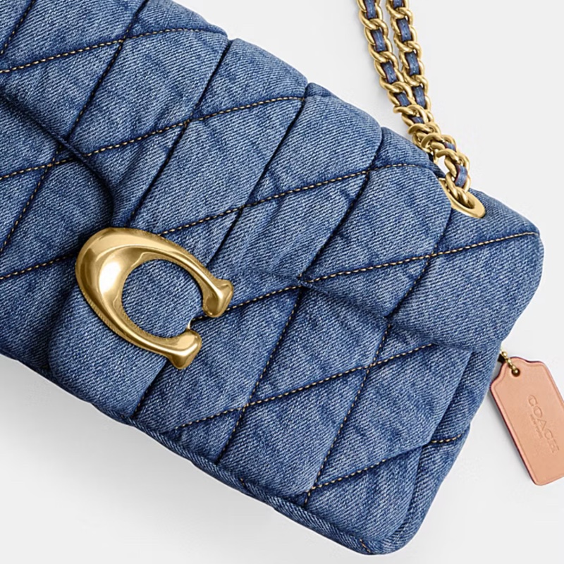 未使用品✨COACH TABBY 26 絎縫單肩手袋 牛仔翻蓋包-12