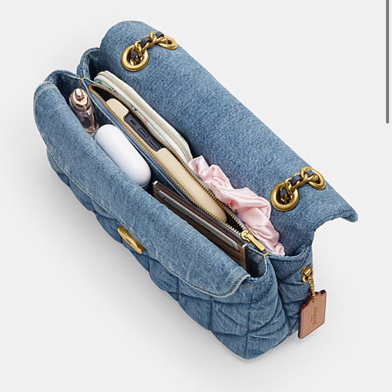 未使用品✨COACH TABBY 26 絎縫單肩手袋 牛仔翻蓋包-18