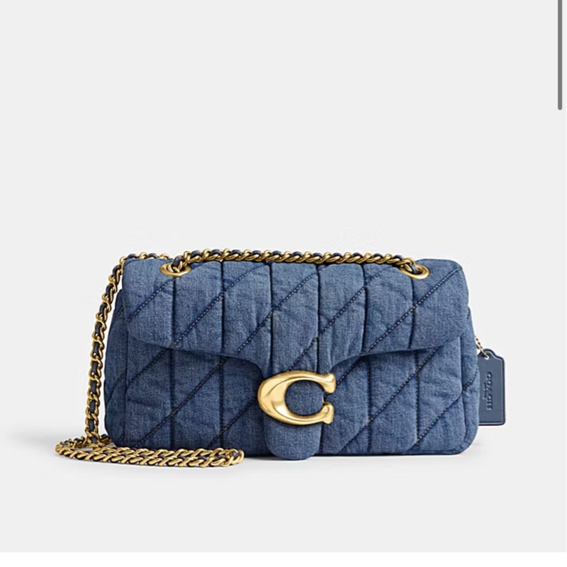 未使用品✨COACH TABBY 26 絎縫單肩手袋 牛仔翻蓋包-19