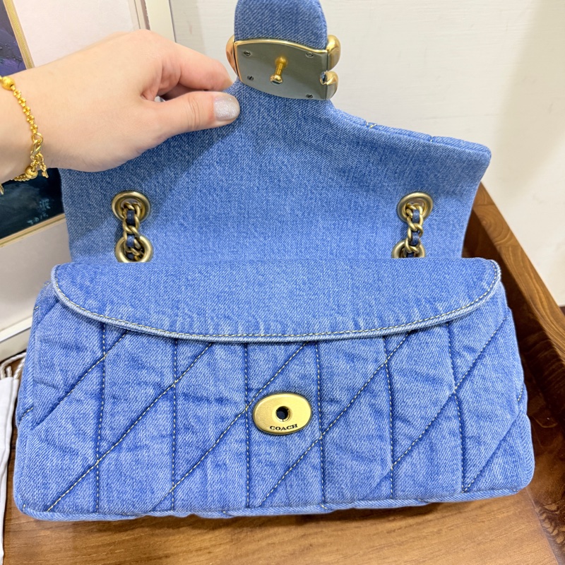 未使用品✨COACH TABBY 26 絎縫單肩手袋 牛仔翻蓋包-22