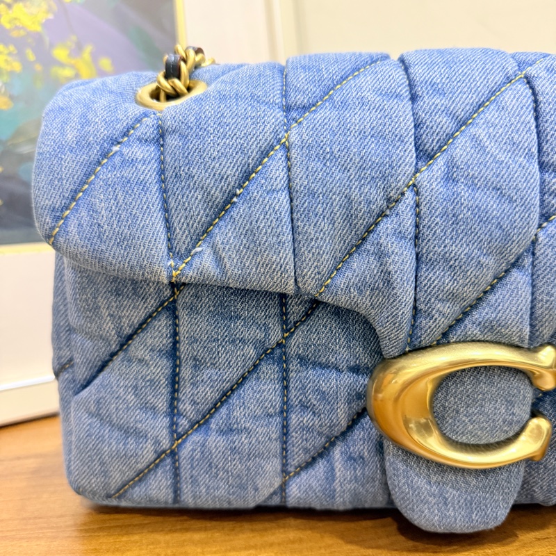 未使用品✨COACH TABBY 26 絎縫單肩手袋 牛仔翻蓋包-33