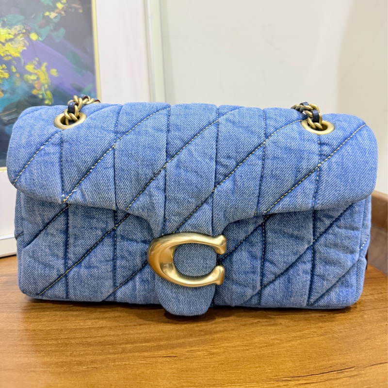 未使用品✨COACH TABBY 26 絎縫單肩手袋 牛仔翻蓋包-34