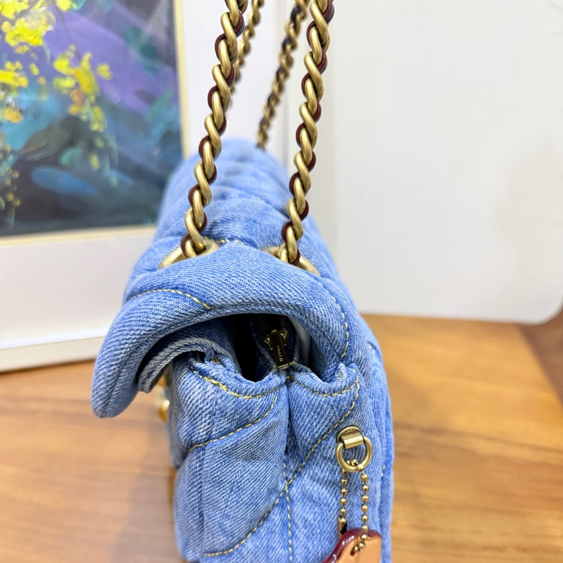 未使用品✨COACH TABBY 26 絎縫單肩手袋 牛仔翻蓋包-36