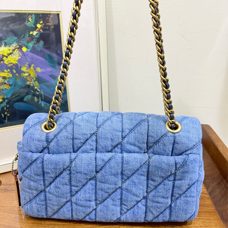 未使用品✨COACH TABBY 26 絎縫單肩手袋 牛仔翻蓋包-37