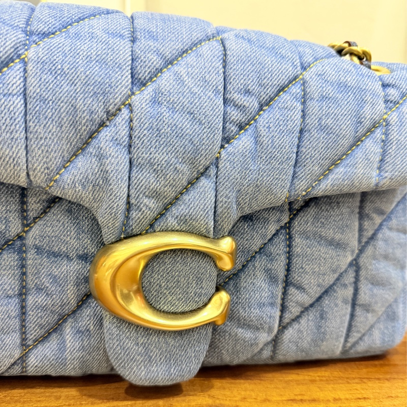 未使用品✨COACH TABBY 26 絎縫單肩手袋 牛仔翻蓋包-43