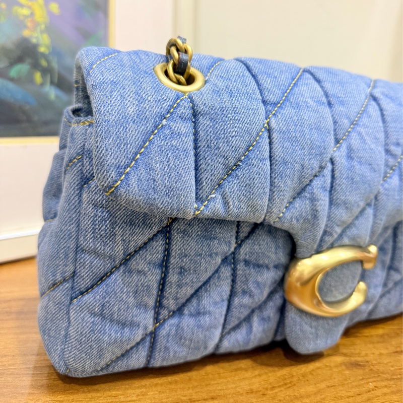 未使用品✨COACH TABBY 26 絎縫單肩手袋 牛仔翻蓋包-44