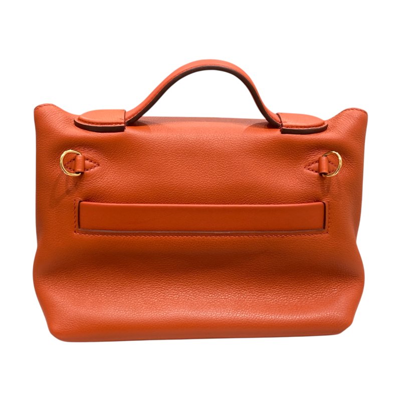 HERMÈS 愛馬仕 U刻 24/24 21 MINI 迷你手提肩背包 牛皮 泥土橘 金釦-1