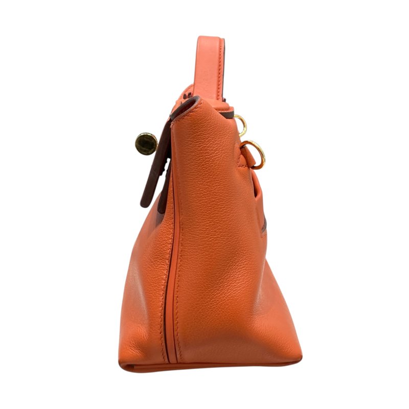 HERMÈS 愛馬仕 U刻 24/24 21 MINI 迷你手提肩背包 牛皮 泥土橘 金釦-2