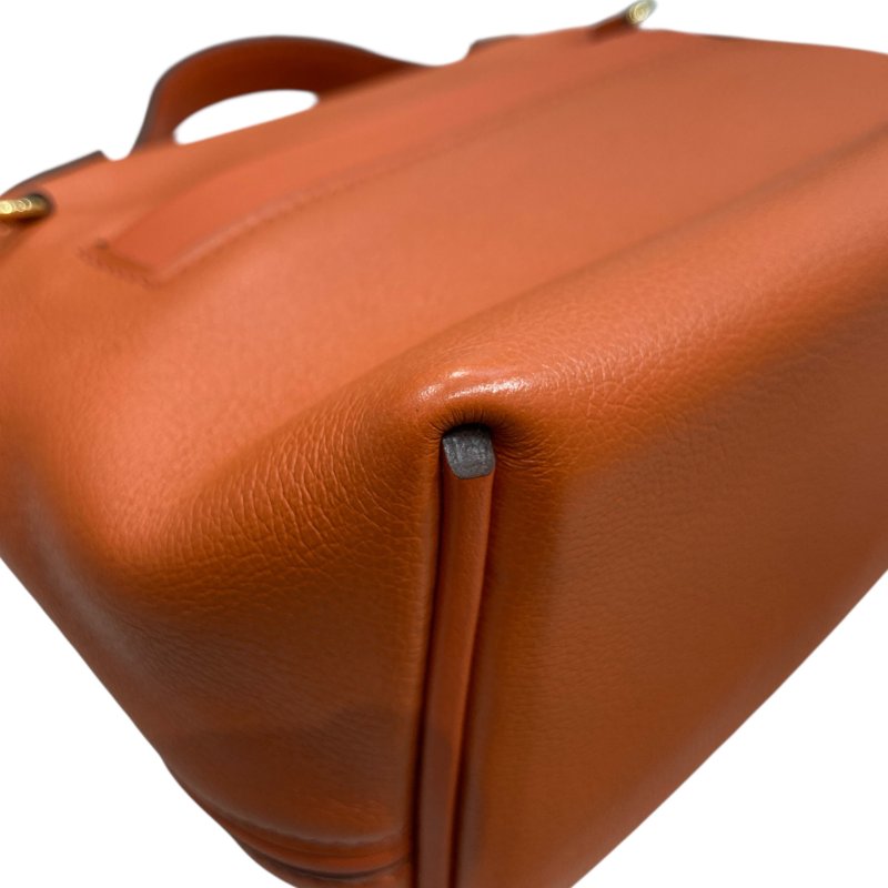 HERMÈS 愛馬仕 U刻 24/24 21 MINI 迷你手提肩背包 牛皮 泥土橘 金釦-8