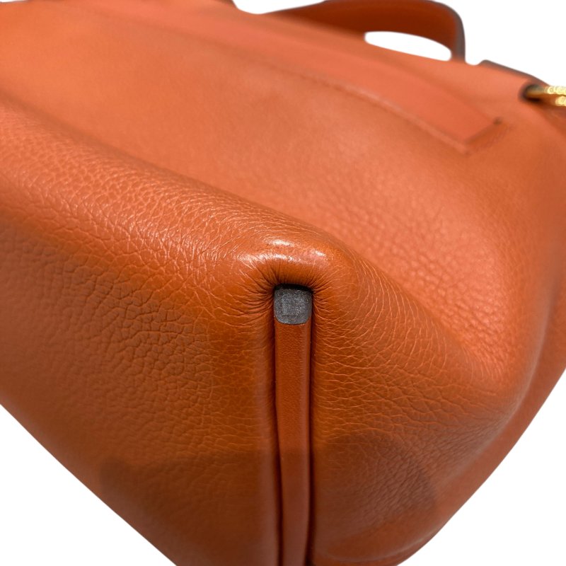 HERMÈS 愛馬仕 U刻 24/24 21 MINI 迷你手提肩背包 牛皮 泥土橘 金釦-9