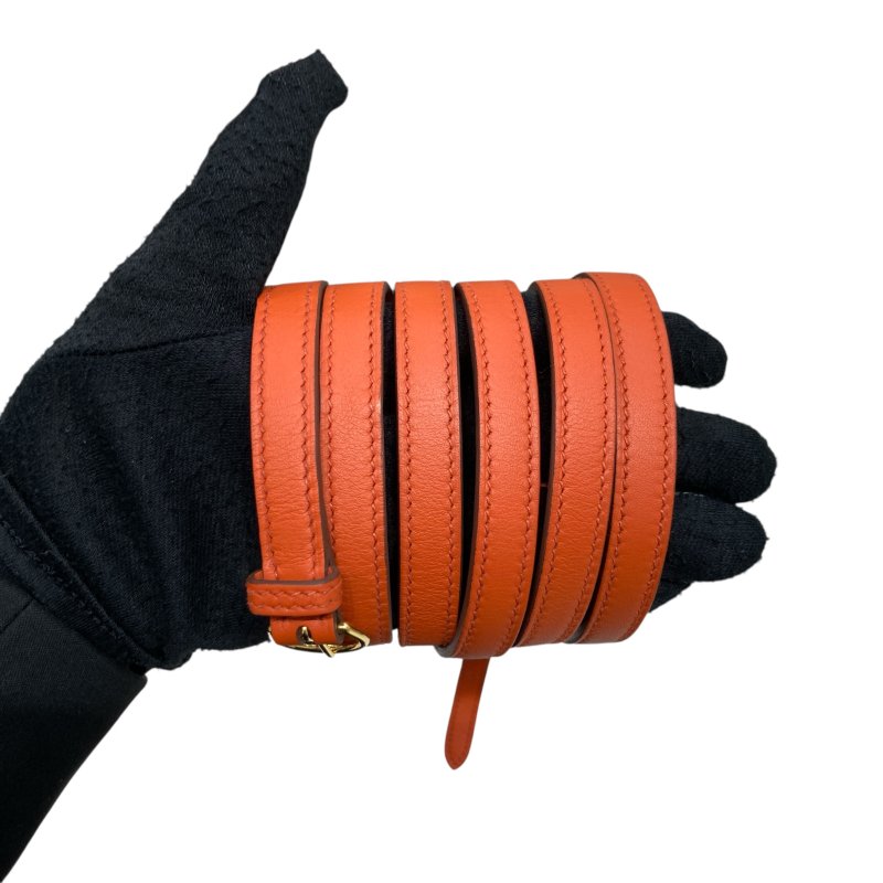 HERMÈS 愛馬仕 U刻 24/24 21 MINI 迷你手提肩背包 牛皮 泥土橘 金釦-11