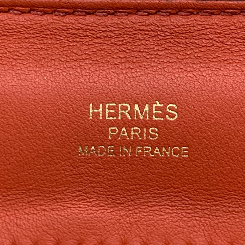 HERMÈS 愛馬仕 U刻 24/24 21 MINI 迷你手提肩背包 牛皮 泥土橘 金釦-13