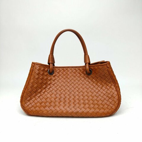 BOTTEGA VENETA 焦糖色牛皮經典編織手提包肩背包