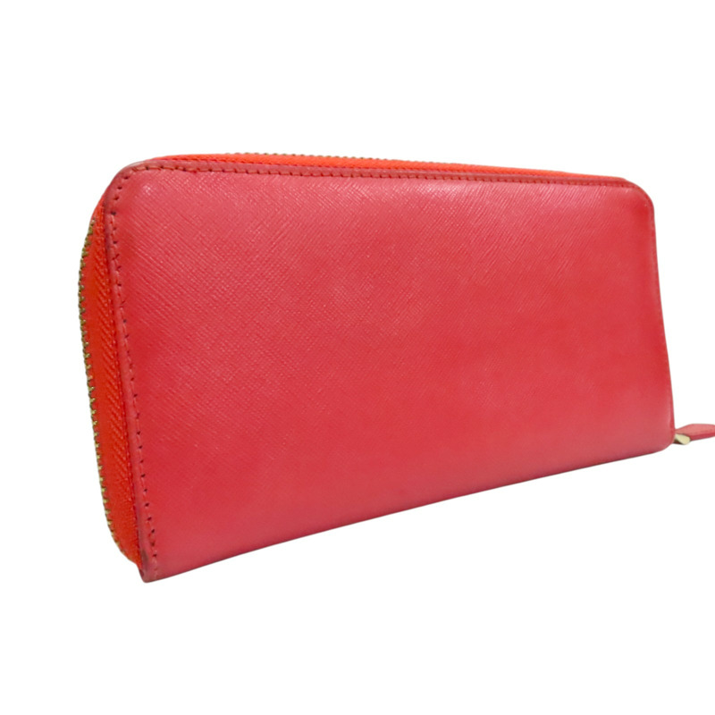 紅色 牛皮 拉鍊長夾【PRADA 普拉達】 1ML506-1