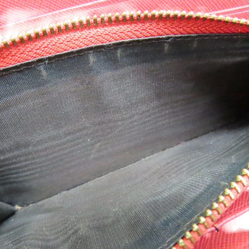 紅色 牛皮 拉鍊長夾【PRADA 普拉達】 1ML506-3