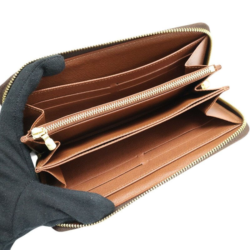 棕色 原花 帆布 Zippy Wallet 拉鍊長夾【LOUIS VUITTON LV 路易威登】 M60017-3
