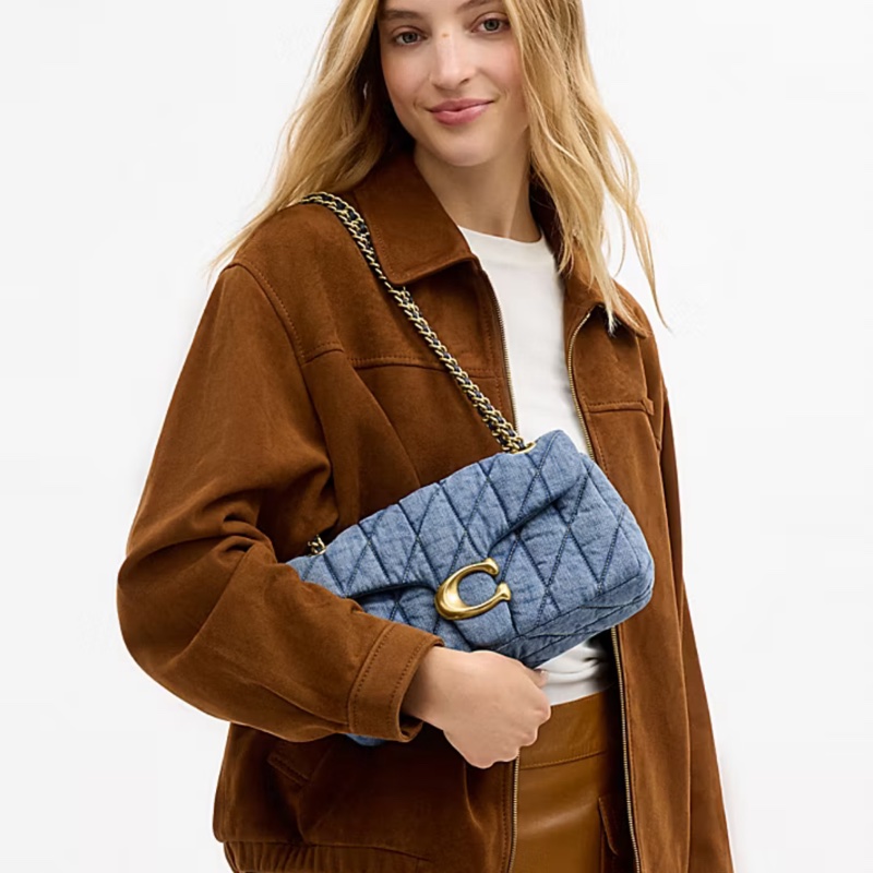 未使用品✨COACH TABBY 26 絎縫單肩手袋 牛仔翻蓋包-2