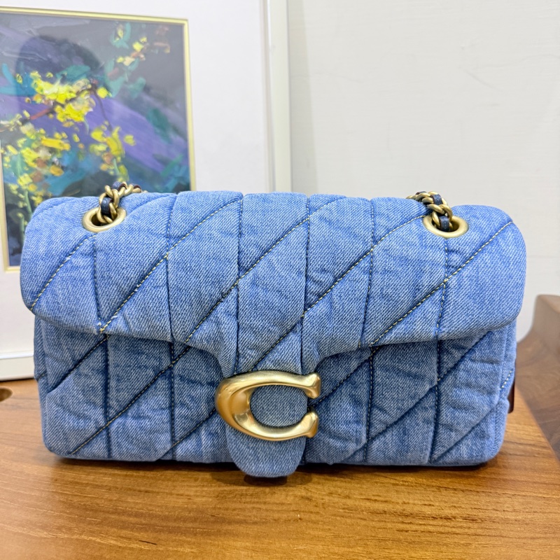 未使用品✨COACH TABBY 26 絎縫單肩手袋 牛仔翻蓋包-10