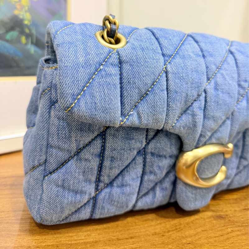 未使用品✨COACH TABBY 26 絎縫單肩手袋 牛仔翻蓋包-11