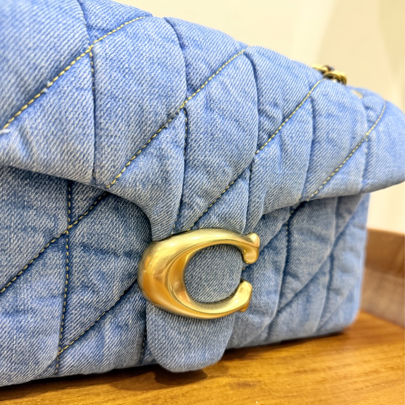 未使用品✨COACH TABBY 26 絎縫單肩手袋 牛仔翻蓋包-13