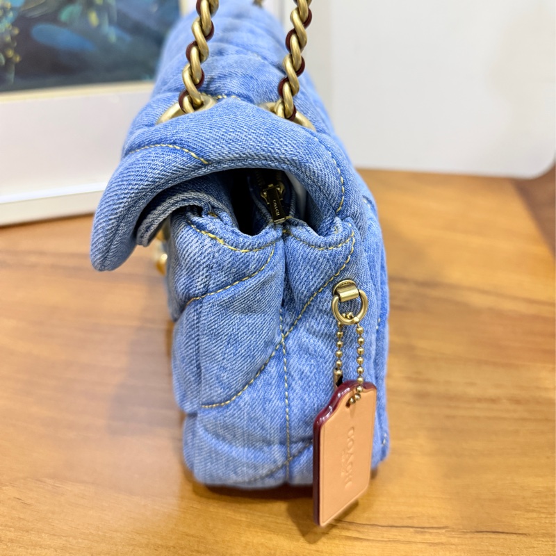 未使用品✨COACH TABBY 26 絎縫單肩手袋 牛仔翻蓋包-19