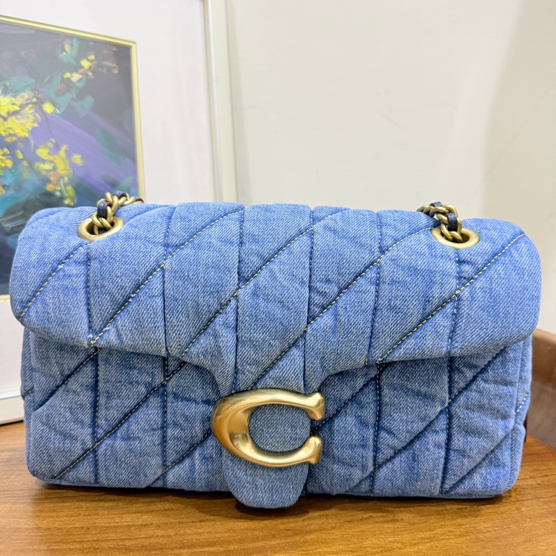 未使用品✨COACH TABBY 26 絎縫單肩手袋 牛仔翻蓋包-21