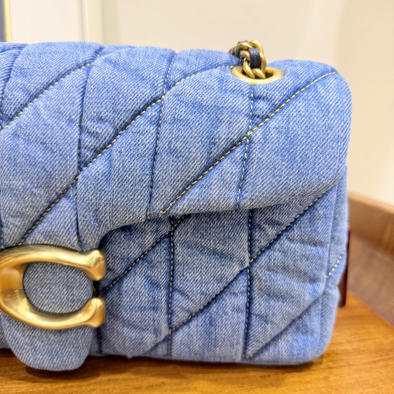 未使用品✨COACH TABBY 26 絎縫單肩手袋 牛仔翻蓋包-23