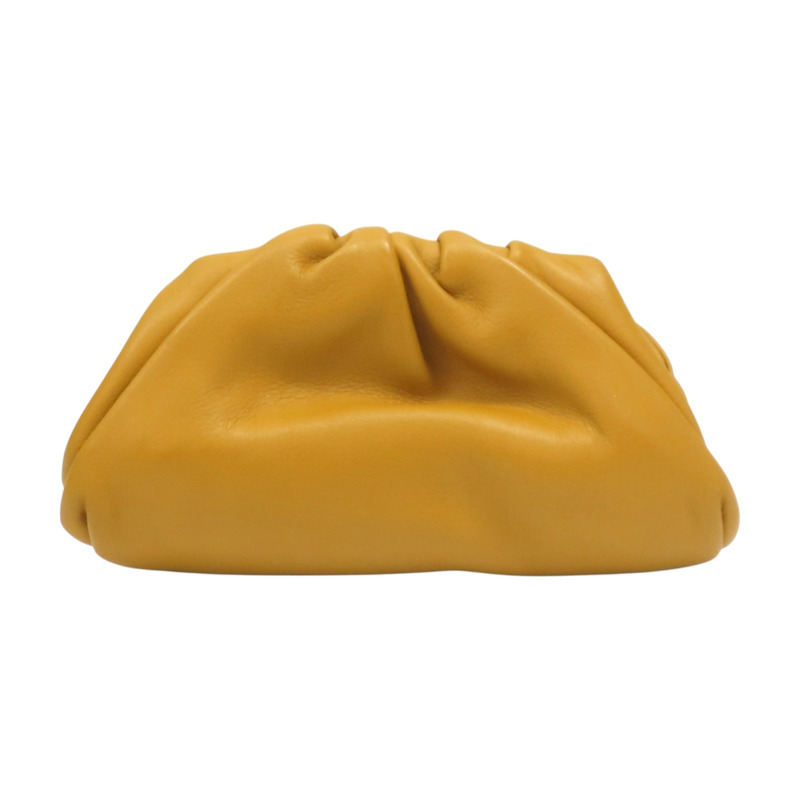 黃色 羊皮 Mini Pouch 零錢包 肩背包【BOTTEGA VENETA 寶緹嘉】 577816-1